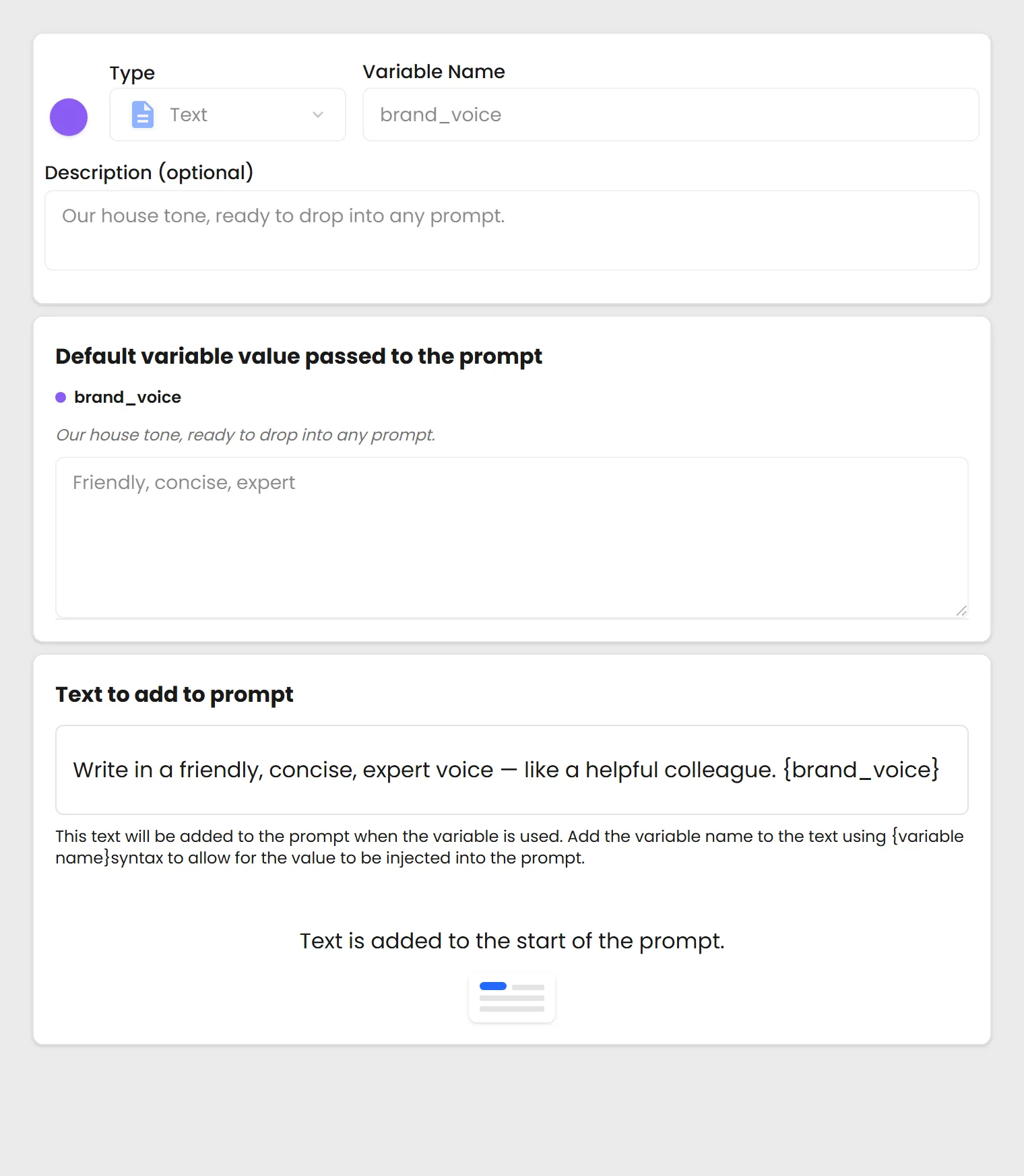 Prompt Variable